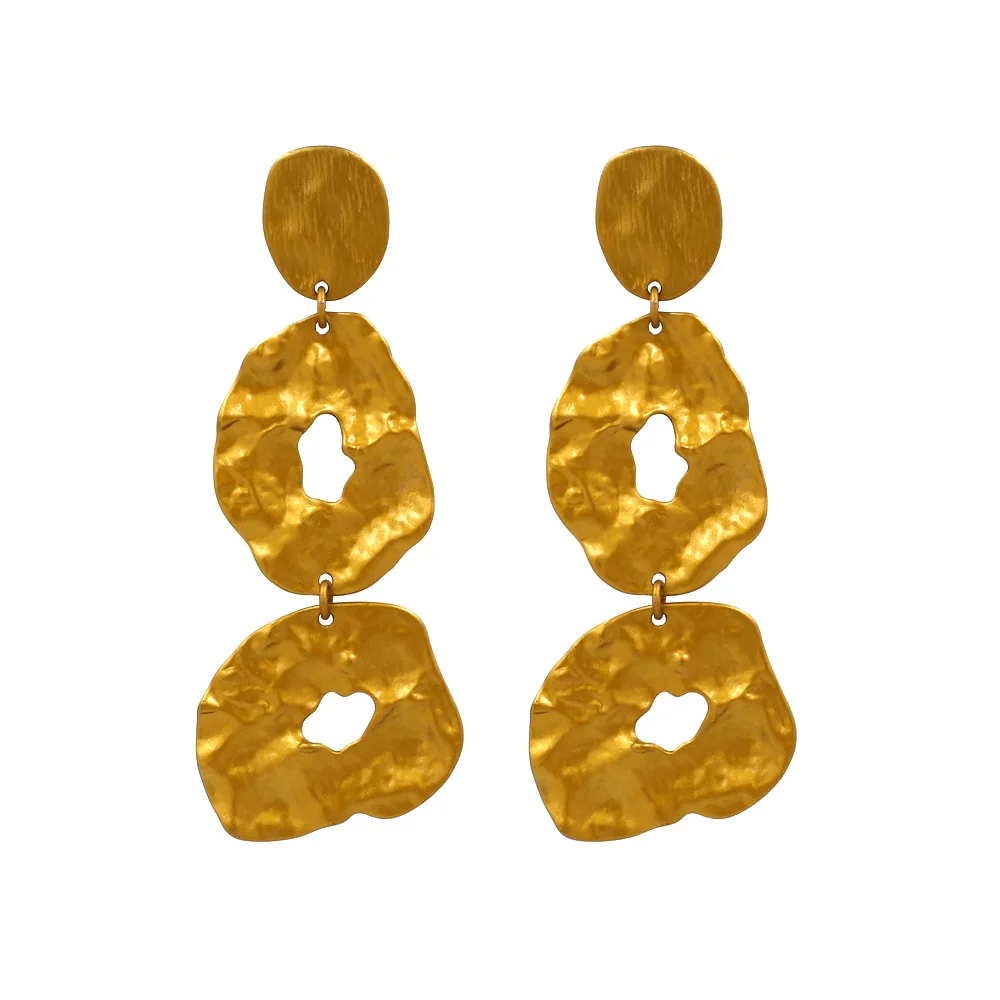 

JUHU New popular metal paint earrings atmospheric alloy geometric earrings factory wholesale, Colorful