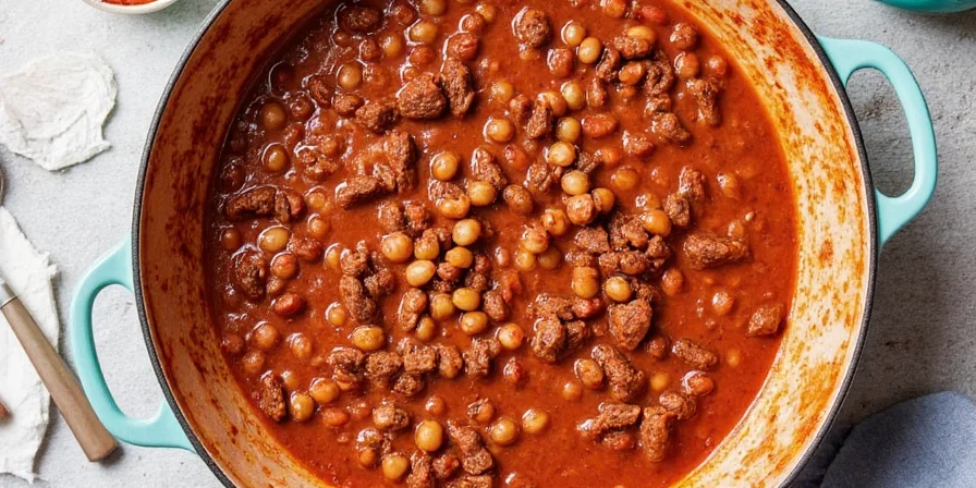 Five chili recipe ideas side by side