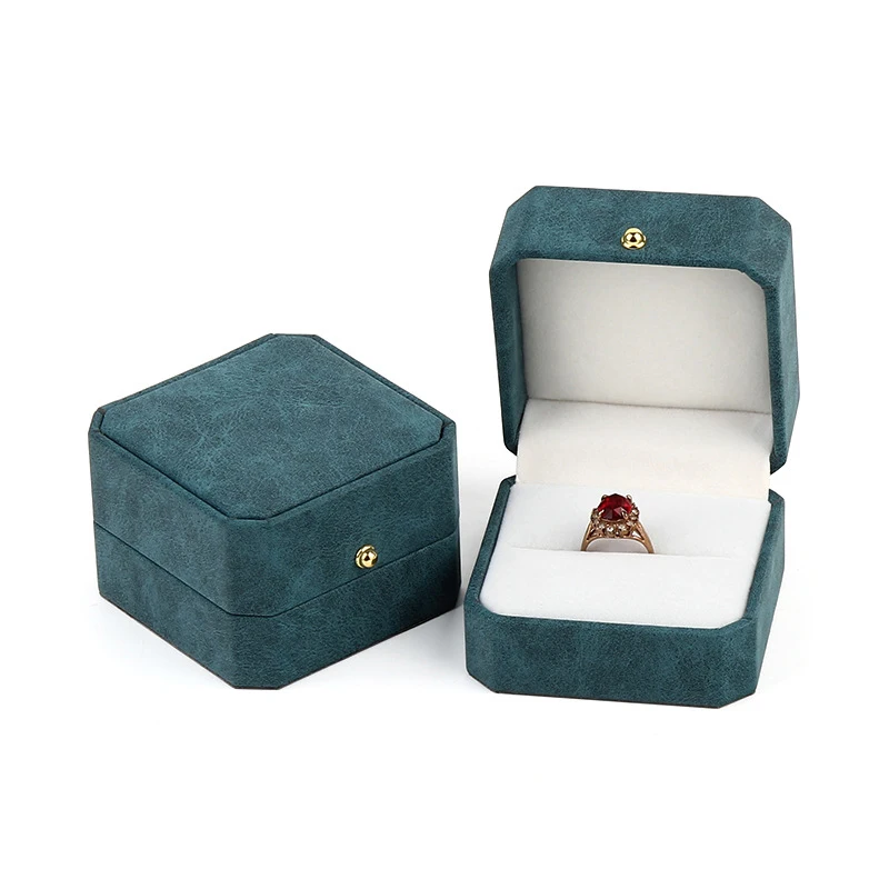 

Luxury Small Travel Velvet Ring Box Pendant Packing Custom Square Jewelry Packaging Boxes, Green,gray,blue