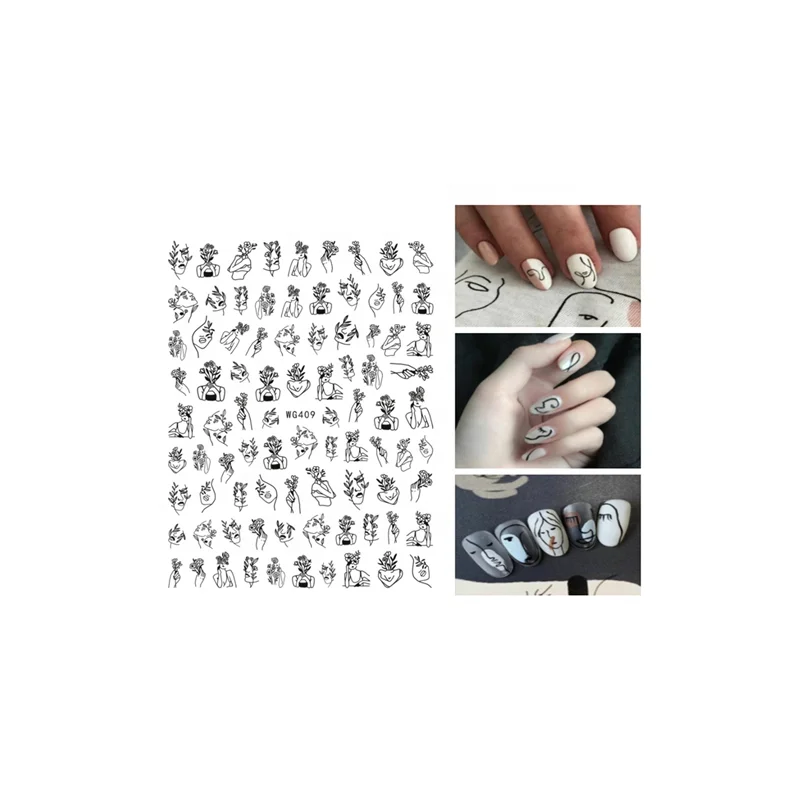 

Colorful Wholesale High Quality Graffiti Series Environmental Friendly Adhesive Nail Art Sticker Nail Decals Stickers, As shown