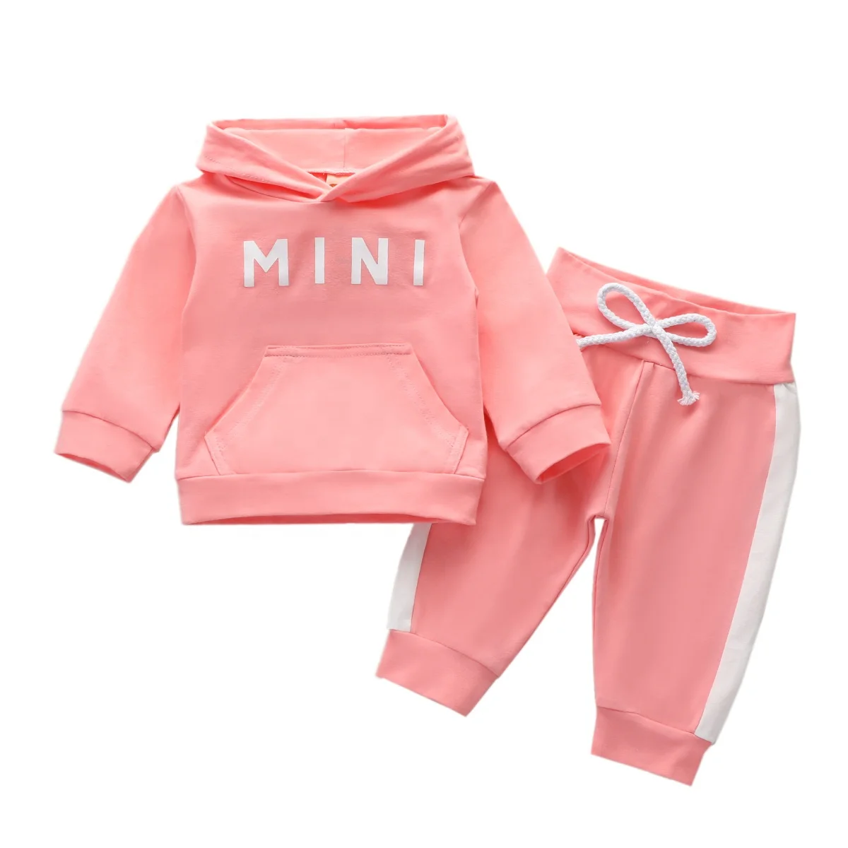 

Autumn long-sleeved pink hoodie and sweatsuit for baby girls hot seller toddle new clothes for newborn kids girl, Picture shows
