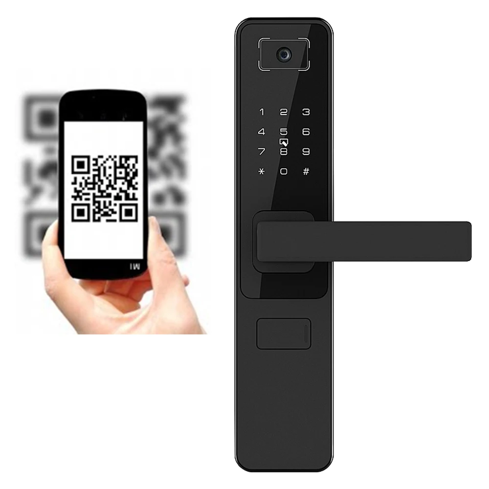 Hotels And Schools Electronic Digital Smart Door Lock Keyless QR Code Barcode Scanner Door Lock