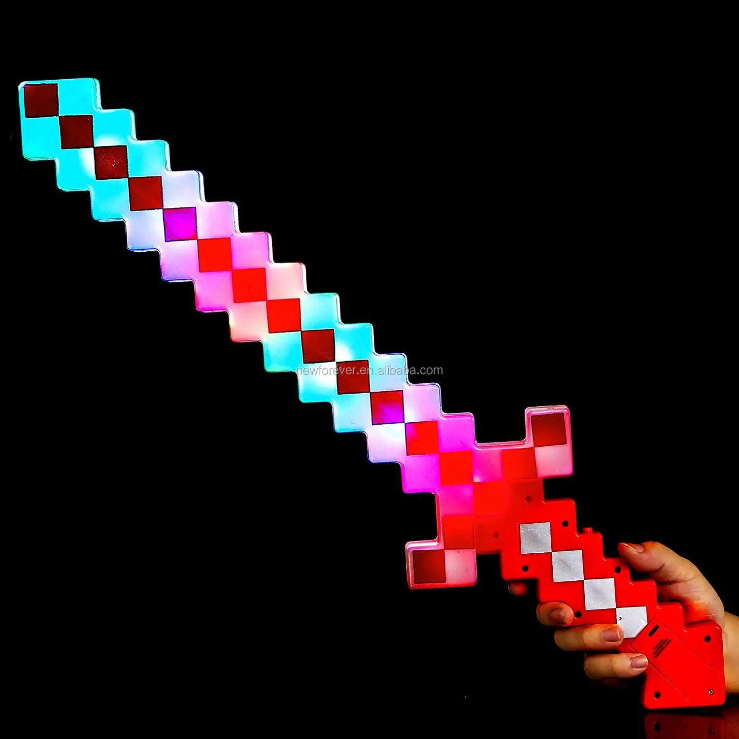 Flashing Wave Mosaic Pixel Sword Light Up Sword Toy Led Gaming Sword For Cyberworld Themed Party