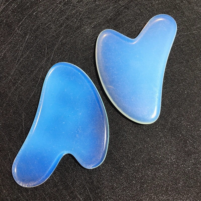 

Private Label 100% Natural Anti Aging Beauty Facial Skin Heart GuaSha Scraping Tool Opalite Stone