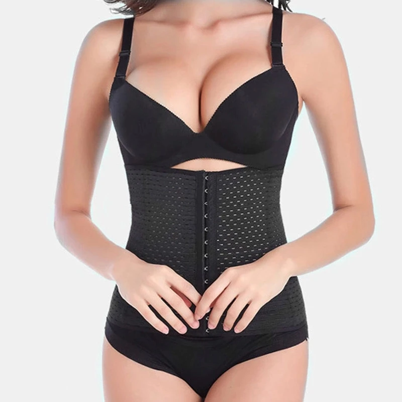 

Hot Sale Shapewear Women's Waist trainer fajas body shaper corset Slimming Belt Tummy Control, Black,apricot