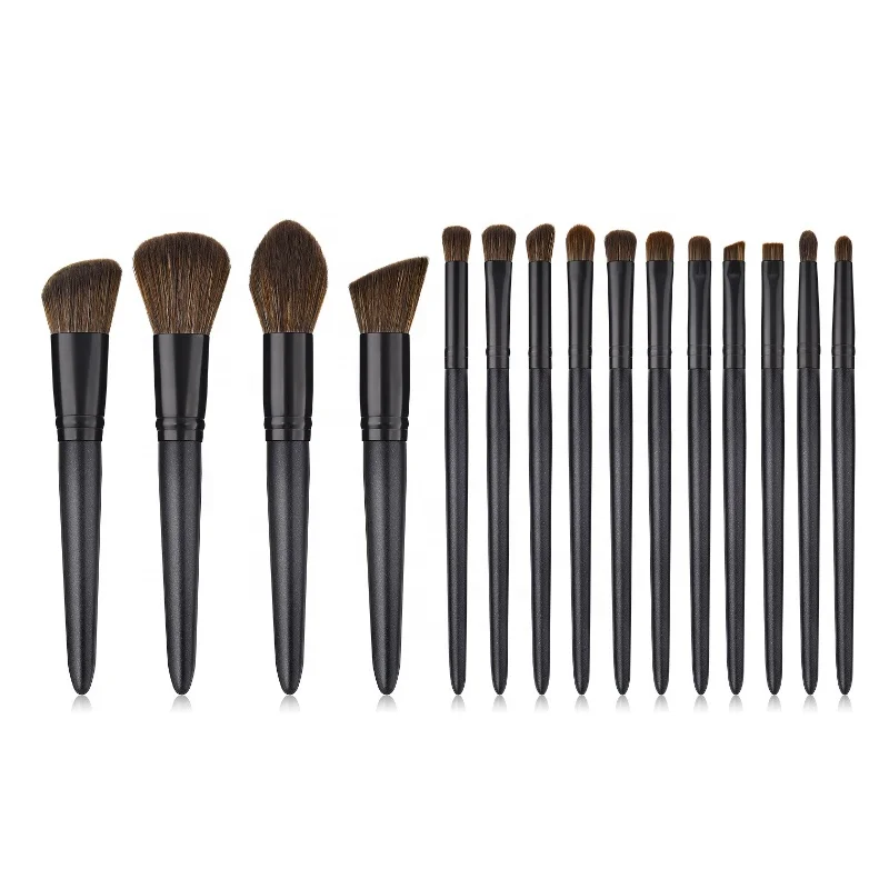 

15pcs Powder eye shadow brush matte makeup tool black pearl handle cosmetics brush, Customized color accepted