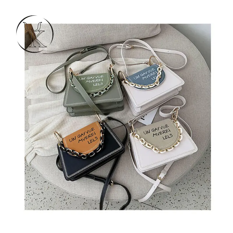 

Hit Color Handbags For Women Designer Letters Acrylic Chain Shoulder Bag Stylish Thread Crossbody Bags Trapezoidal Bolsa Mujer