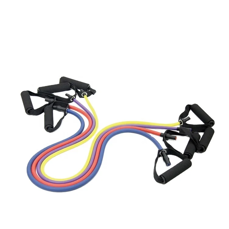 

Wholesale Gym Adjustable Expander Exercise Latex Resistance Toning Tube Band Set, Customized color