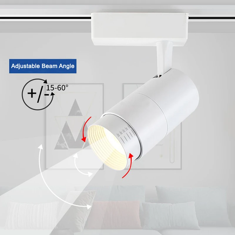 Zoomable 10W 20W 30W Dimmable Focus Adjustable Rail LED Track Light