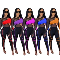 

2019 Women Jumpsuit And Rompers Club Party Jumpsuits Bodycon Mesh Women Clothes One Piece Jumpsuits