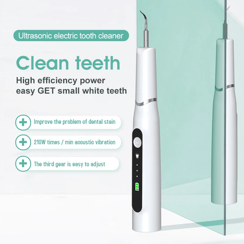 

Portable Electric Sonic Dental Scaler Tooth Calculus Remover Tooth Stains Tartar Tool Dentist Whiten Teeth Cleaner Oral Hygiene, White