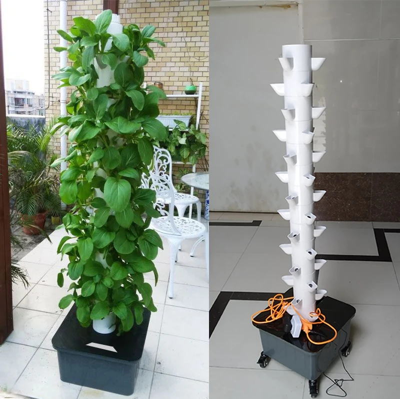 

Vertical Tower Hydroponics Growing System Vertical Removable PVC Tubes for Lettuce Agricultural Greenhouses, Picture