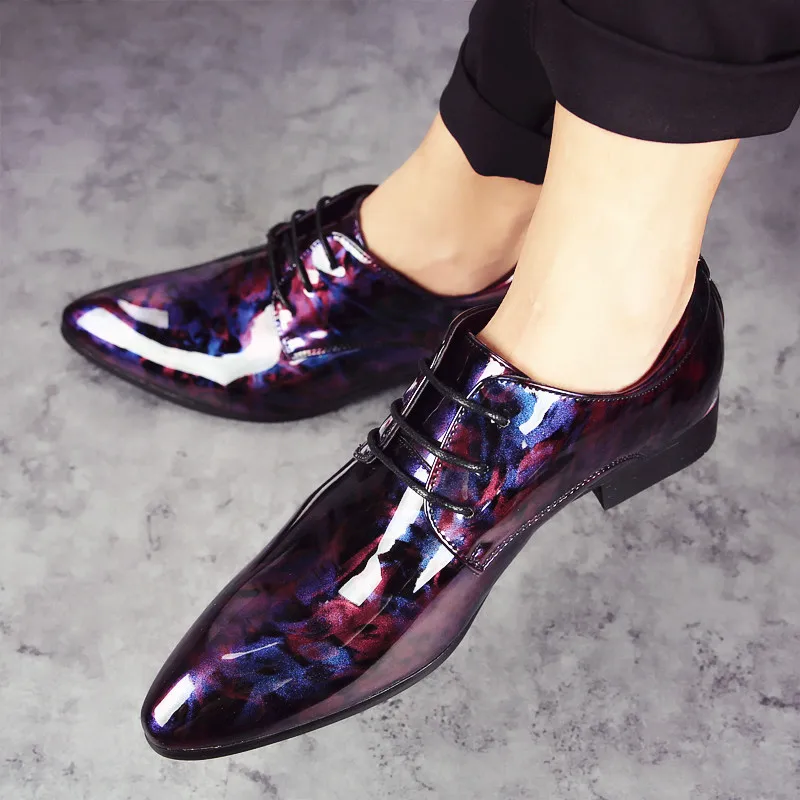 

Custom Wholesale Genuine Leather Men's Sneakers genuine leather men Formal Up Latest Casual Autumn Dress Shoes Man, Black / fuchsia