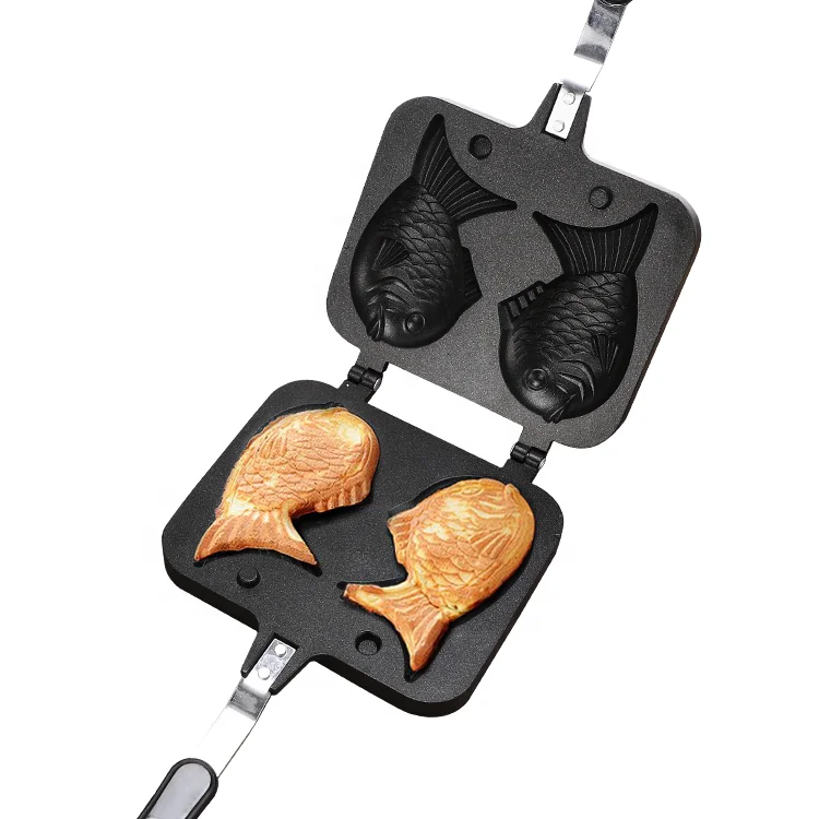 

Amazon best seller 2pcs Taiyaki Pan Fish Shaped Baking Mold Waffle Cake Maker