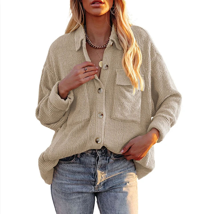 

spring and autumn shirt Black, brown, Green, apricot women's buttoned casual long-sleeved shirt