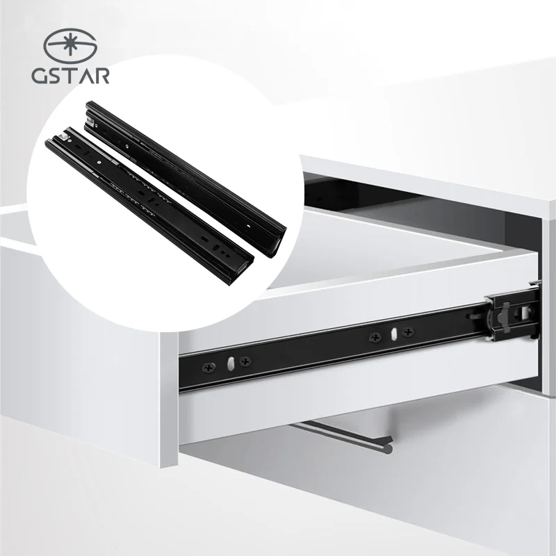 

Cold Rolled Steel Heavy Duty Ball Bearing Drawer Slide Rail Telescopic Soft Closing Drawer Slides Push To Open