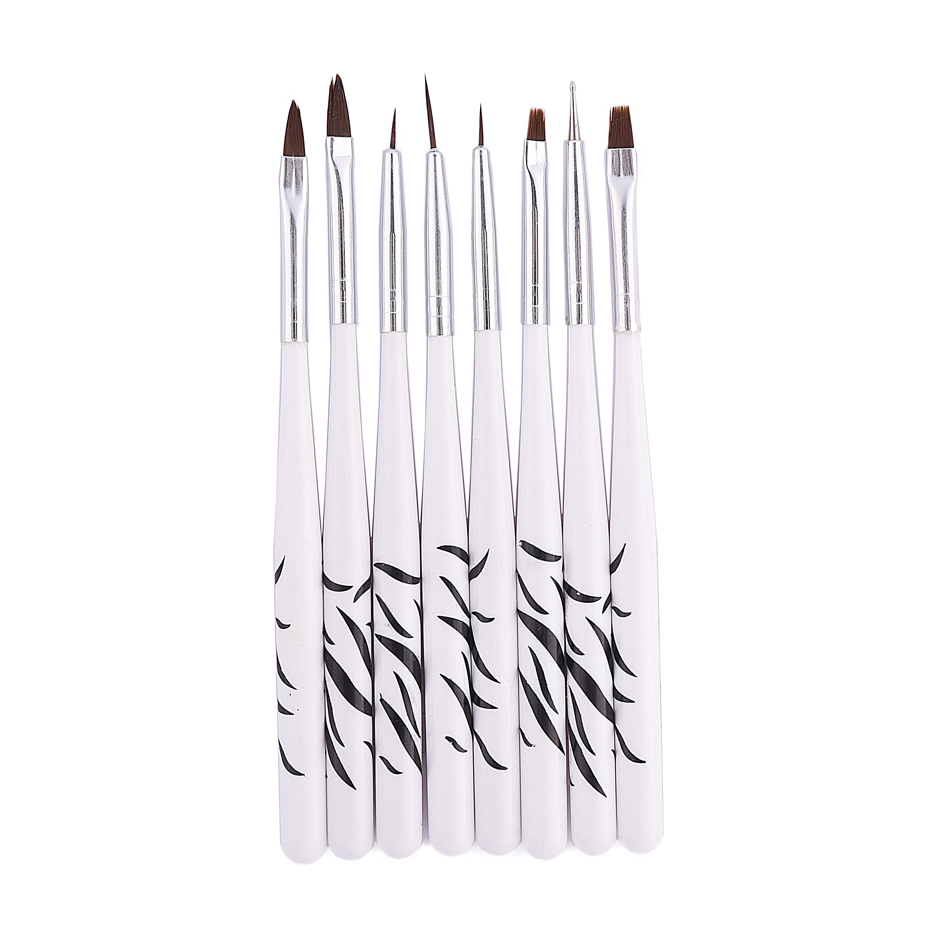 

Rosalind factory price acrylic brushes kit wholesale 8pcs/set leopard print handle colored drawing halo dye pen for nail charm