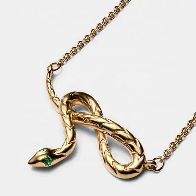 时尚蛇形吊坠女士饰品情人节礼物细链美味项链