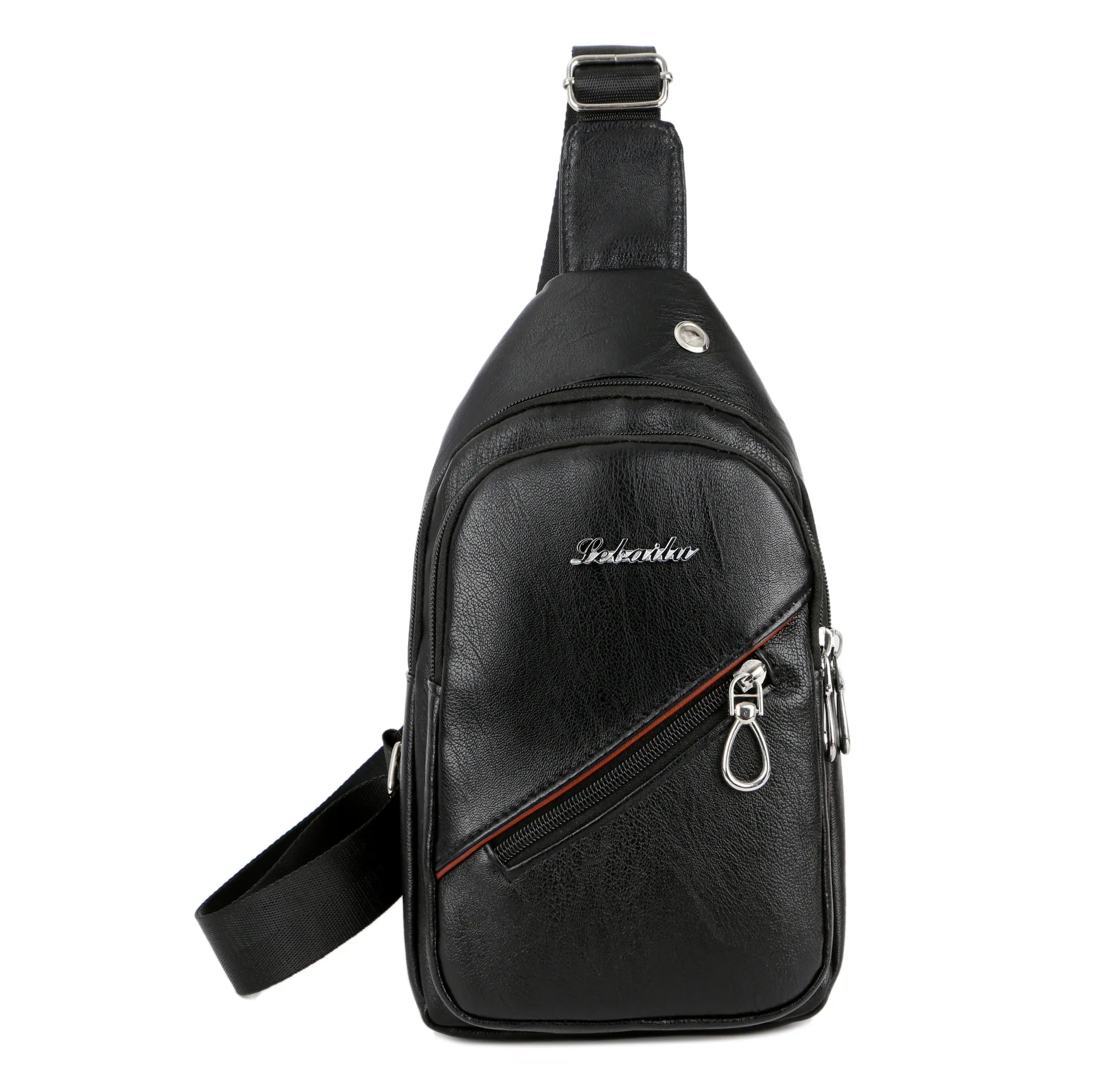 

High Class Trendy Water Resistance Pu Leather Cross body Sport Chest Bag For Men, 2 colors