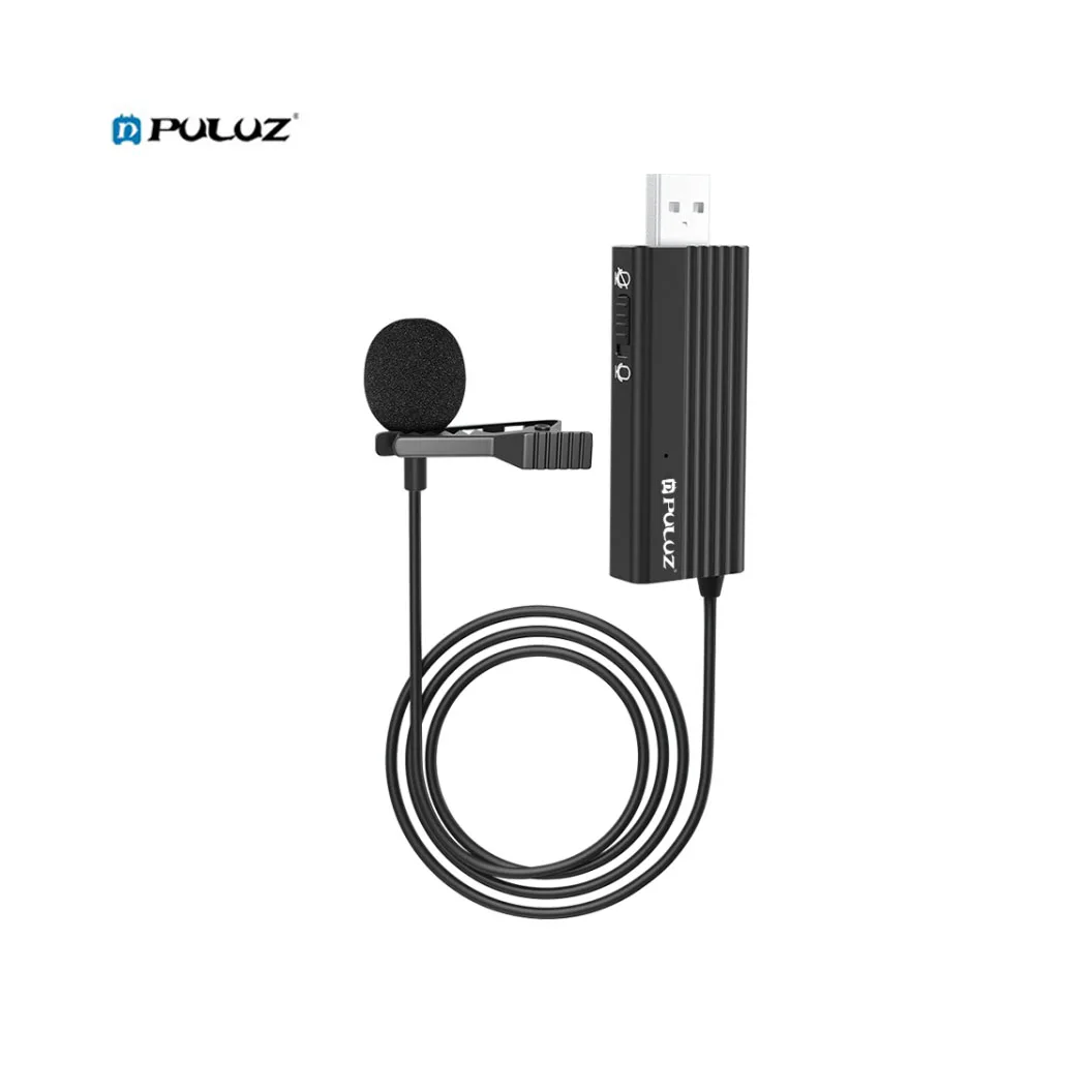 

Top Quality PULUZ USB Clip-on Wired Lapel Mic Recording Lavalier Silent Condenser Microphone