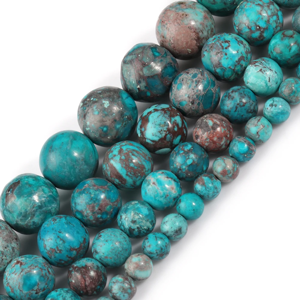 

Wholesale Round 4/6/8/10MM Smooth Blue Green American Turquoise Howlite Stone Beads for Jewelry DIY