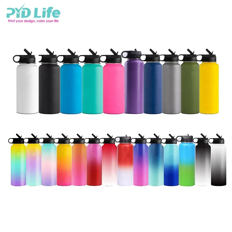 

32oz Wide Mouth Thermos Vacuum Flask Stainless Steel Double Walled Insulated Water Bottle With Custom Logo, Colored