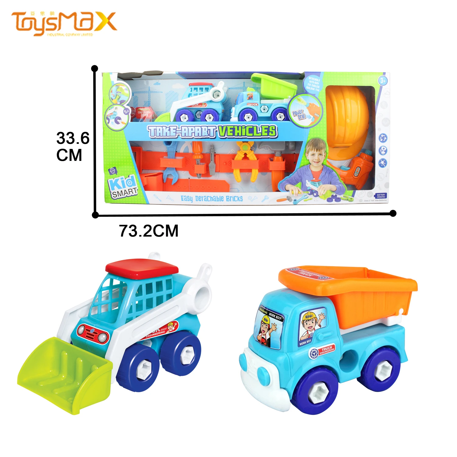 Diy Cartoon Car Detachable Engineering Vehicle Set Toys With  Tools
