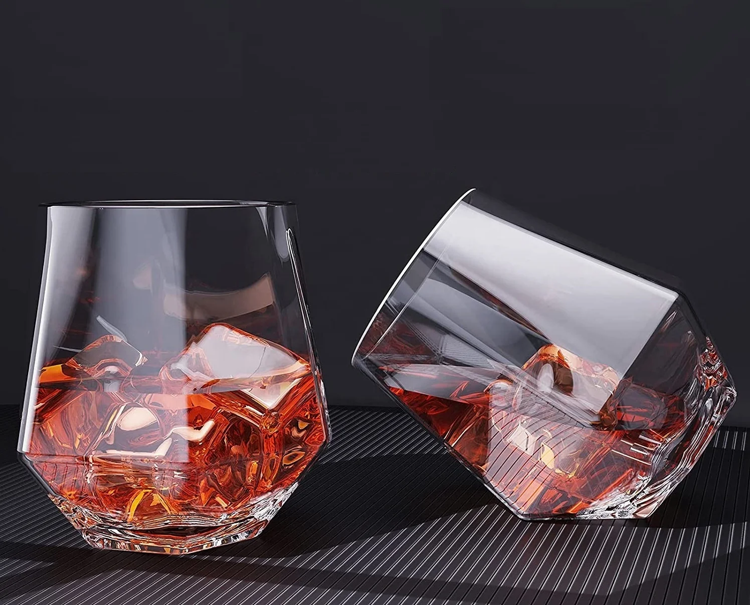 

Amazon Hot Sale Diamond Shape Unbreakable Plastic Wine Glasses stemless Elegant Shatterproof Tritan wine glasses, Clear