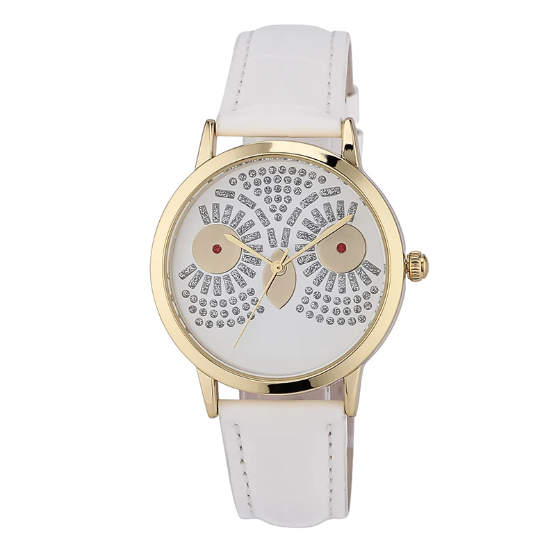 

Fashion Ladies Quartz Watch Cute Owl Pattern Leather Strap Watch