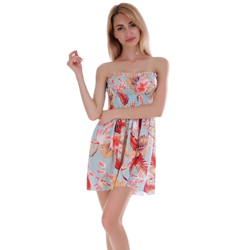 

CASUAL SLIM BEACH SUNDRESS VESTIDOS FASHION WOMEN PRINTED SUMMER DRESSES SEXY SLASH NECK DRESS, Customization