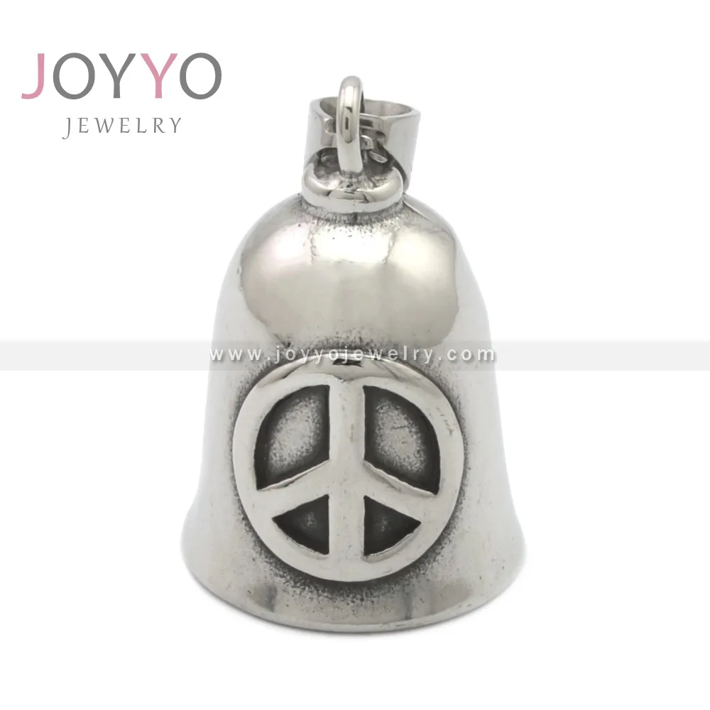 

Factory direct selling Peace sign Motorcycle bell pendant stainless steel pendant