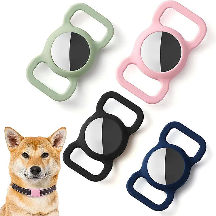 

Scasync Anti-lost Pet Tracker Silicone Airtag Holder Protective Cover For Apple Airtag Case Pet Dog Cat Collar Holder