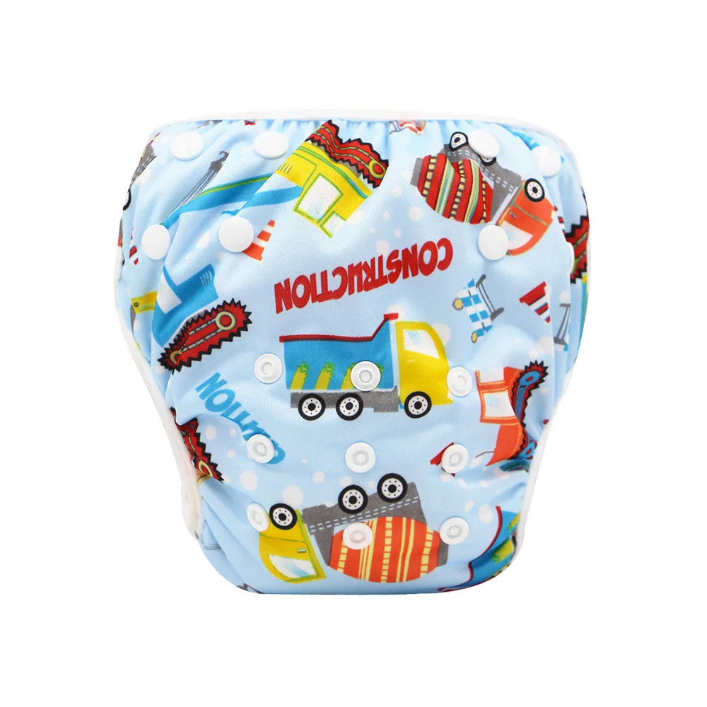 

YIFASHIONBABY cute truck pattern Waterproof Baby Diaper Pants Reusable swim diapers for babies, Colorful , printed