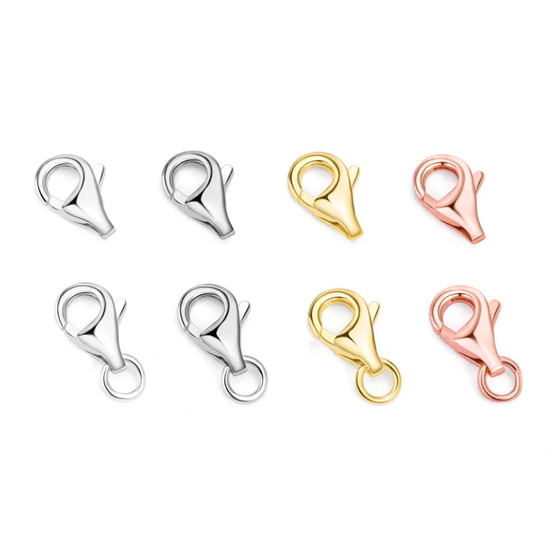 

Wholesale Clasps Lobster DIY Bracelet Necklace Jewelry Accessory Chain End Spring Buckle 8mm 925 Sterling Silver Lobster Clasp