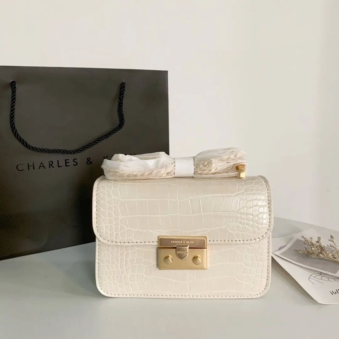 

Women small square lock bag lady shoulder messenger bag