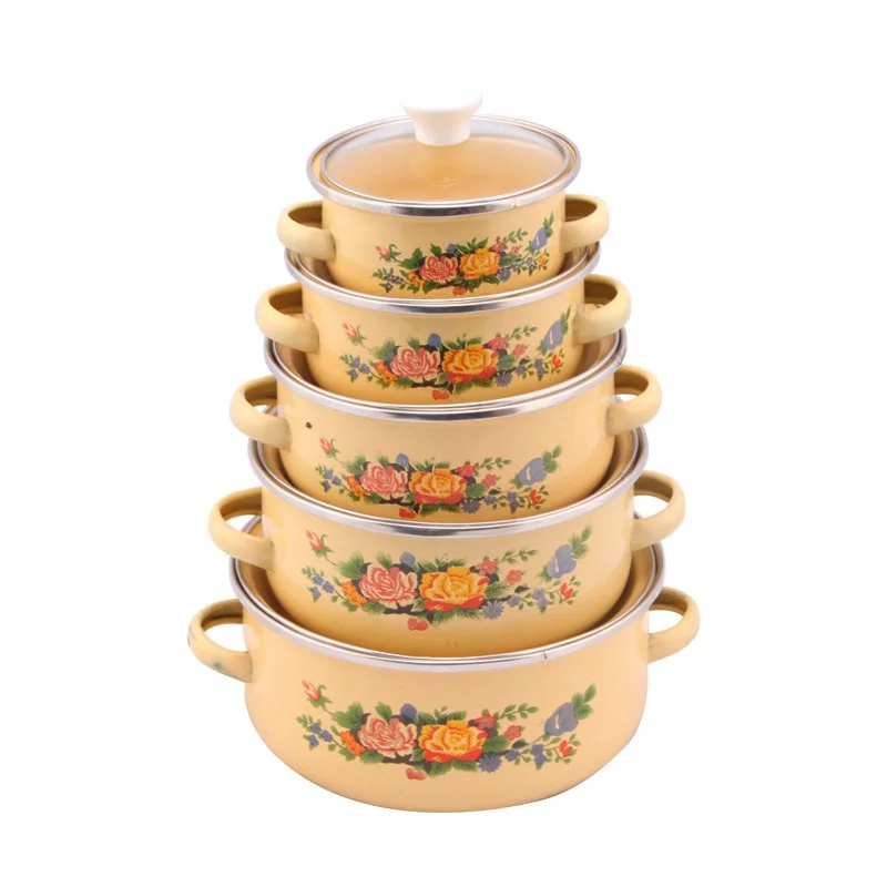 

673DG High Quality Healthy Enamel Casseroles Used For Home And Hotel Casserole Dish With Lid