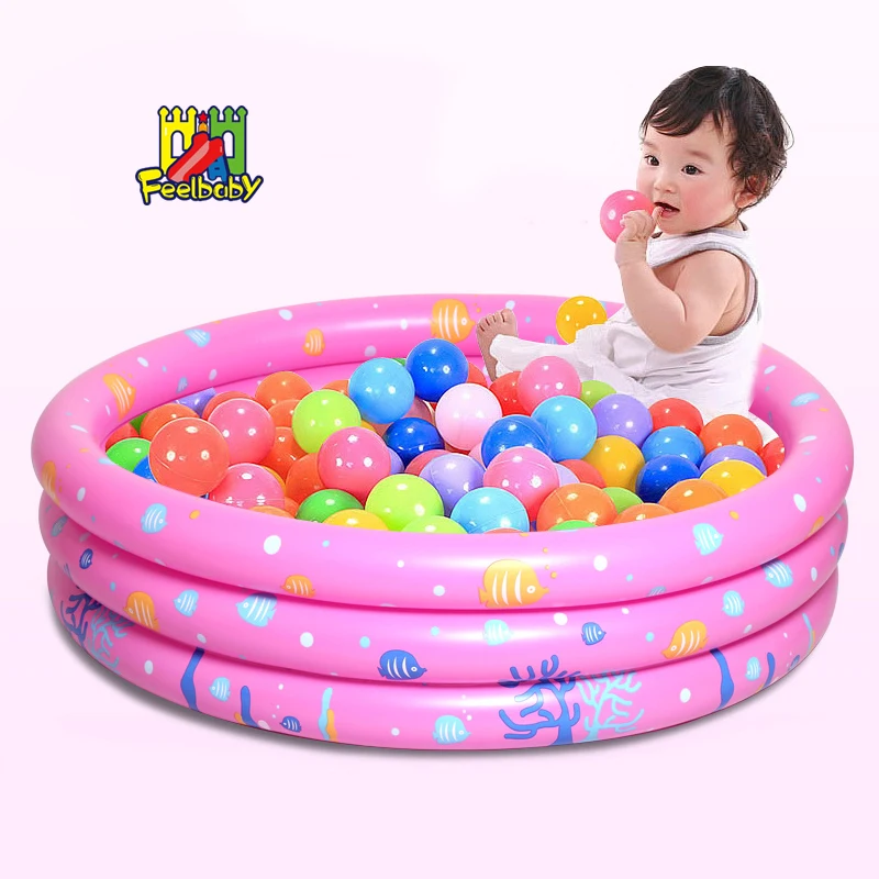 

Feelbaby inflatable baby foldable plastic ocean ball pool, Blue, pink