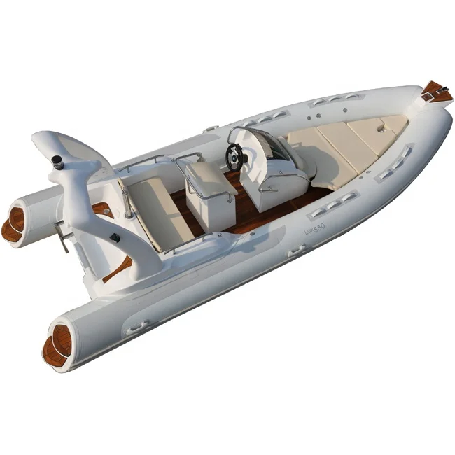 

Italy 19ft 5.8m CE Approved Luxury Inflatable Hypalon RIB Boats with 115hp Outboard Motor for Sale, Optional