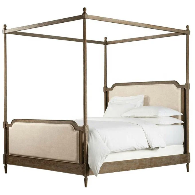 French Antique Bedroom Furniture Wholesale Style Queen King Bed Frame