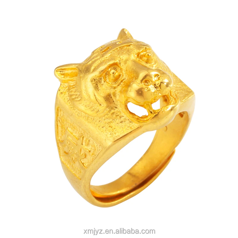 

Brass Gold-Plated Ring Lion Open Ring King Of Beasts Men's Ring Stall Hot Sale Gift Wholesale