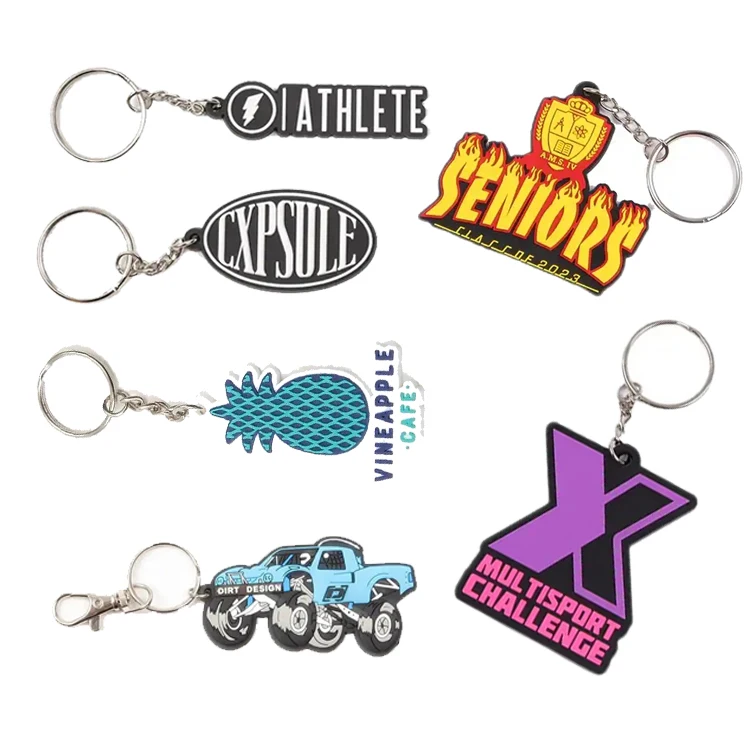 Popular Key Chain Wholesale Custom 3D Logo Luxury PVC Rubber Mini Car Keychains for Promotion Gifts