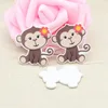 35x32mm Cute flat back cartoon planar resin monkey with fLower for diy decoration crafts accessories 50pcs