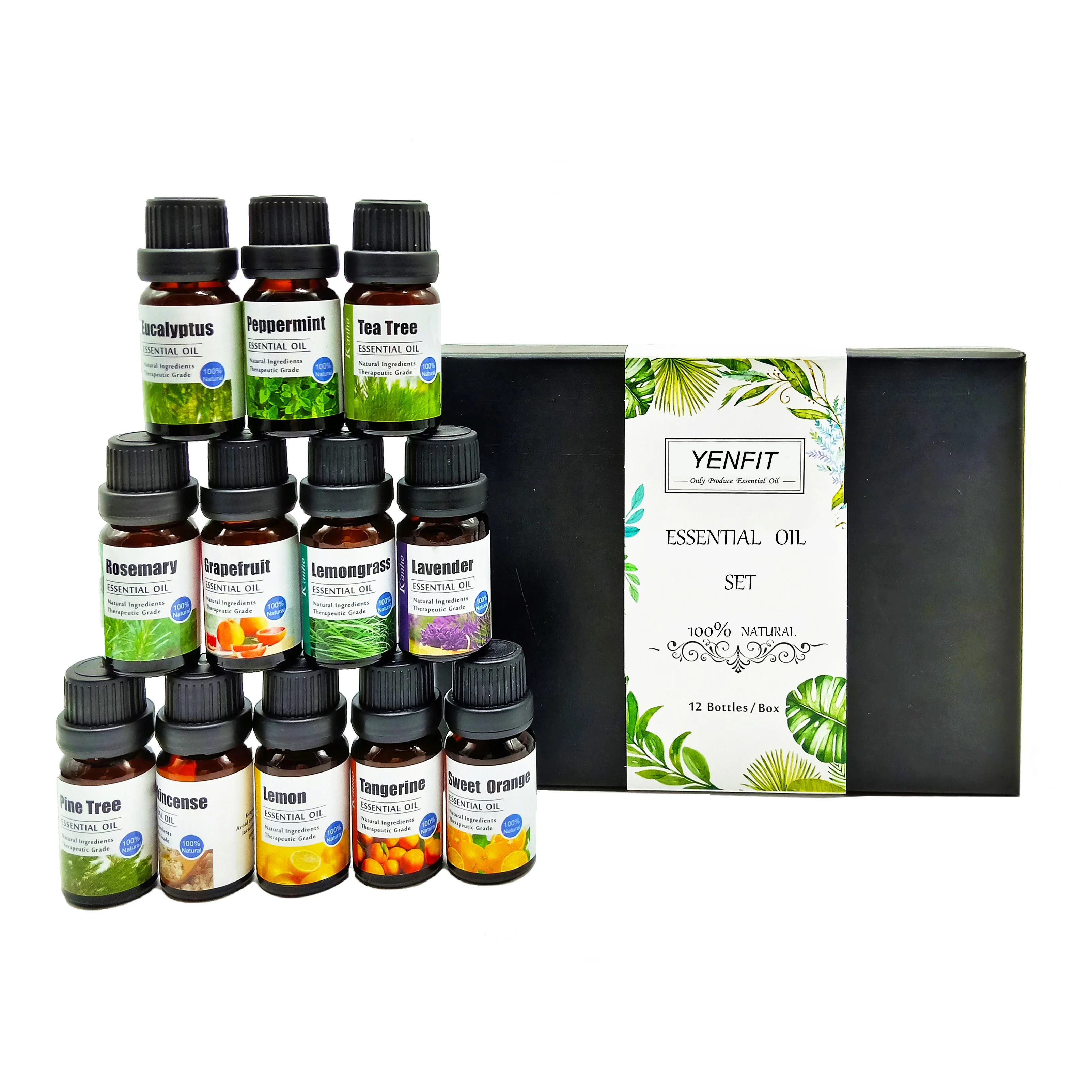

Wholesale Pack 12 Pure Aromatherapy Diffuser Oil Gift Set Private Label Custom Natural and Organic Oil