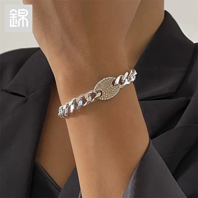 

JY-Mall 2110E00923 Jewelry Bracelet Alloy Diamond material Fashion Simple Small Diamond Chain Hot sales Girl Bangle, Picture shows