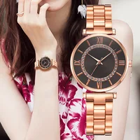 

Fashion Rose Gold Watch Luxury Women Dress Rhinestone Quartz Watch Casual Women Stainless Steel Wristwatches Female Clock Gifts