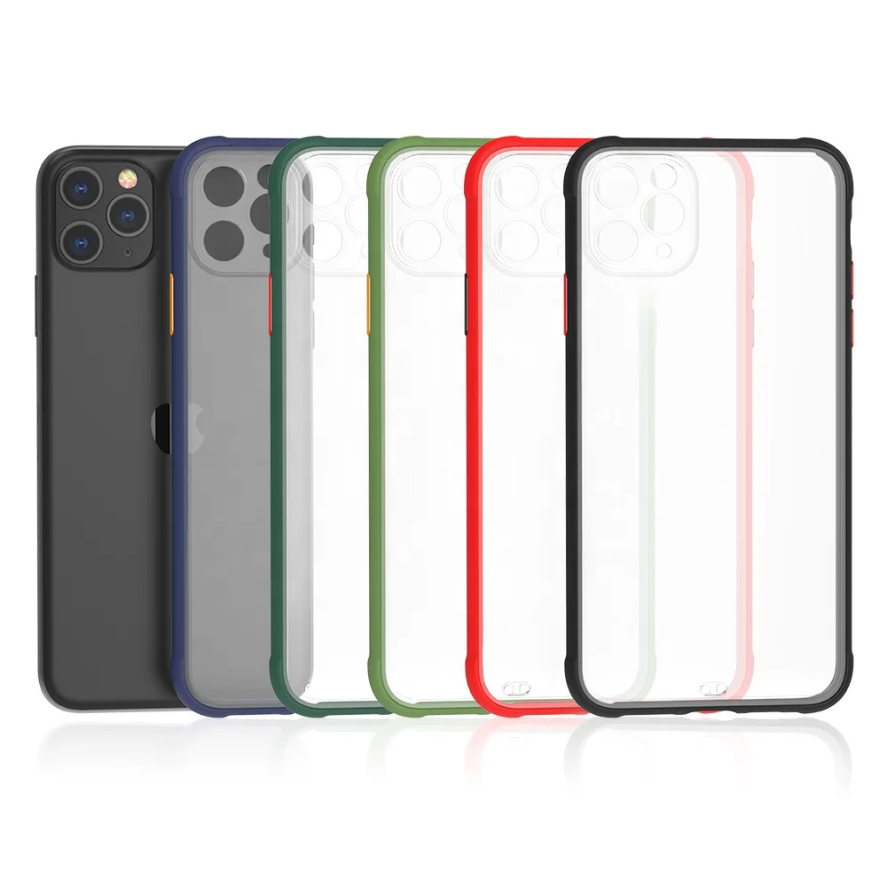 

For iPhone 11 Pro Max Color Contrast Precise Hole Camera Protective Touch frosted Feeling TPU Phone Case, Multi-color, can be customized
