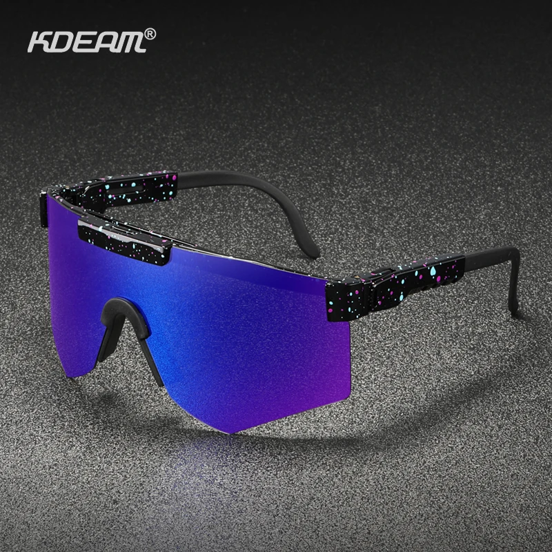 

2021 New Arrivals One-piece Style Big Frame Outdoor Sport Windproof Rimless Polarized Cycling Sunglasses UV400 Custom Logo, 23 colors in stock