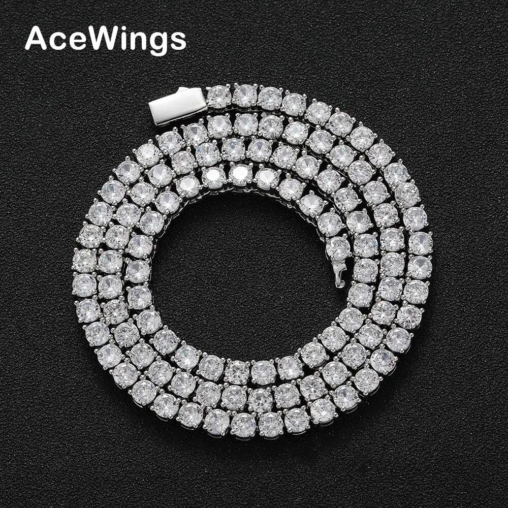 BC040 3mm 4mm 5mm Spring Ring Clasps Tennis Chain Necklace for Men and Women