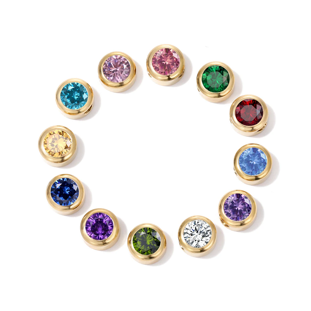 Popular Stainless Steel  Jewelry  Birthstone Charm Tag  for Necklace  Jewelry Making
