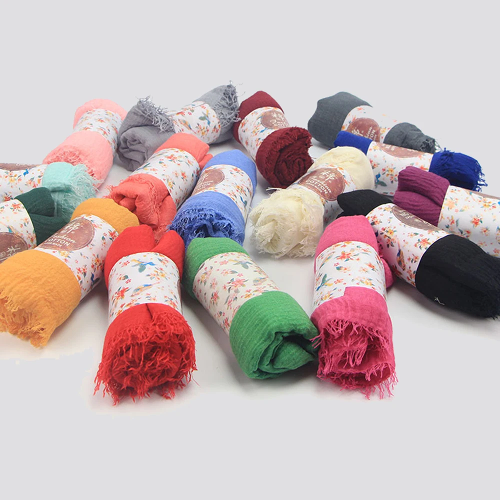 2024 Cheap Cotton and Linen Arab Hijab Scarf for Women Ethnic Shawl Veil for Muslim Women's Wear
